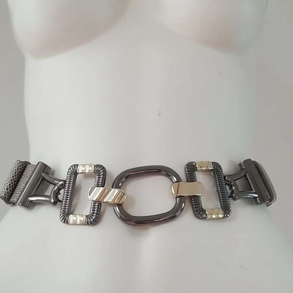 Chico's Animal Print & metallic adjustable Belt